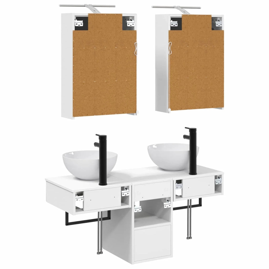 Set di Armadi da Bagno 5 pcs Bianco 43 x 16 x 62,5 cm 3406279