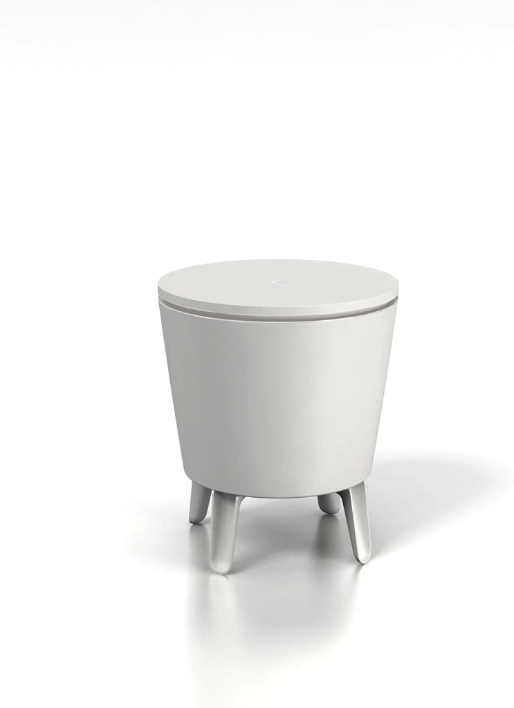 Tavolino Termico Piano Rialzabile Ø49,5 cm in Resina Keter Cool Bar Bianco