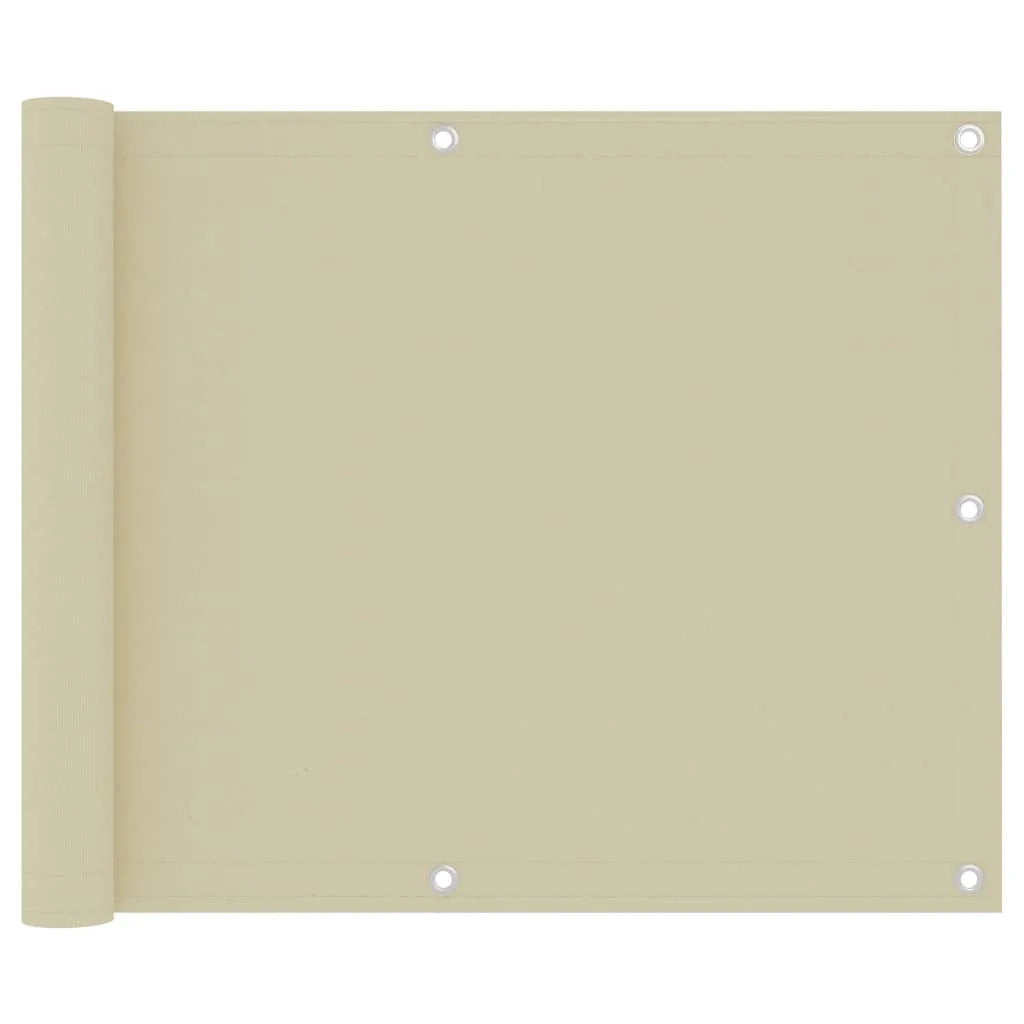 Schermo per balcone schermo per la privacy 75 x 500 cm tessuto Oxford color crema 02_0010145