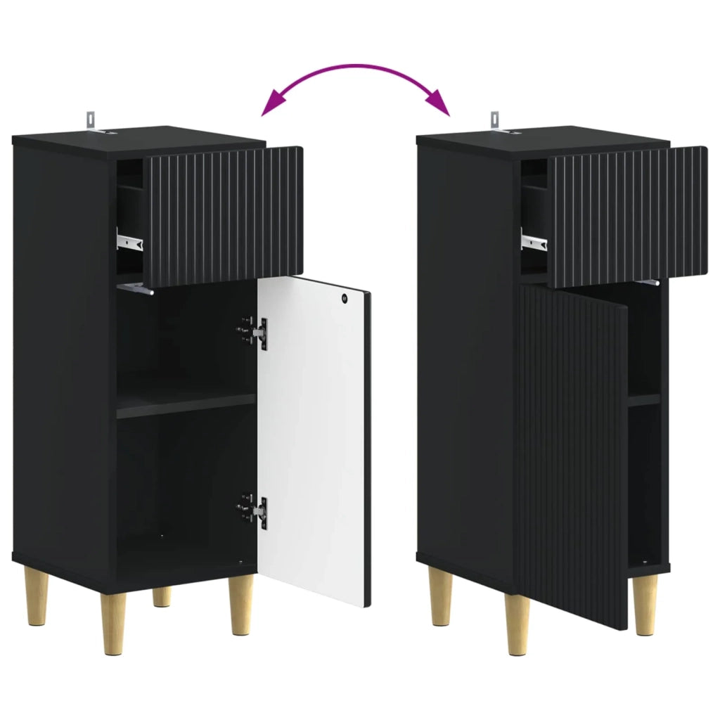 Mobiletto da Bagno ARNHEM Nero 30 x 31 x 80 cm 896606