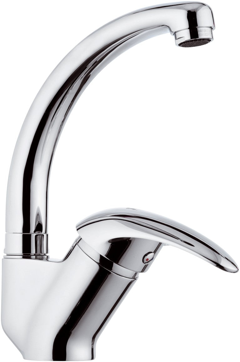 Rubinetto lavellocon bocca alta a c girevole, modello corto - serie ten