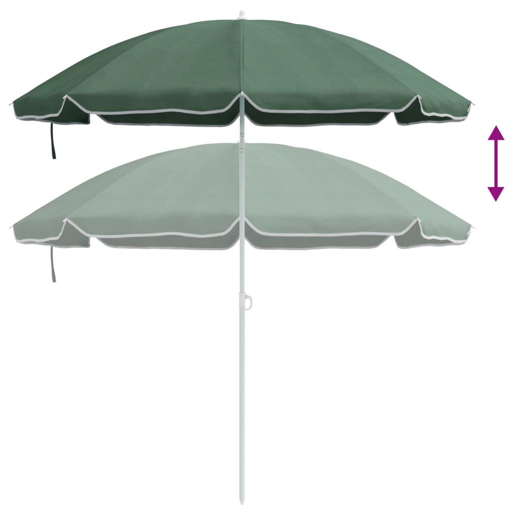 ombrellone da spiaggia  con palo in metallo verde 161x193 cm in poliestere