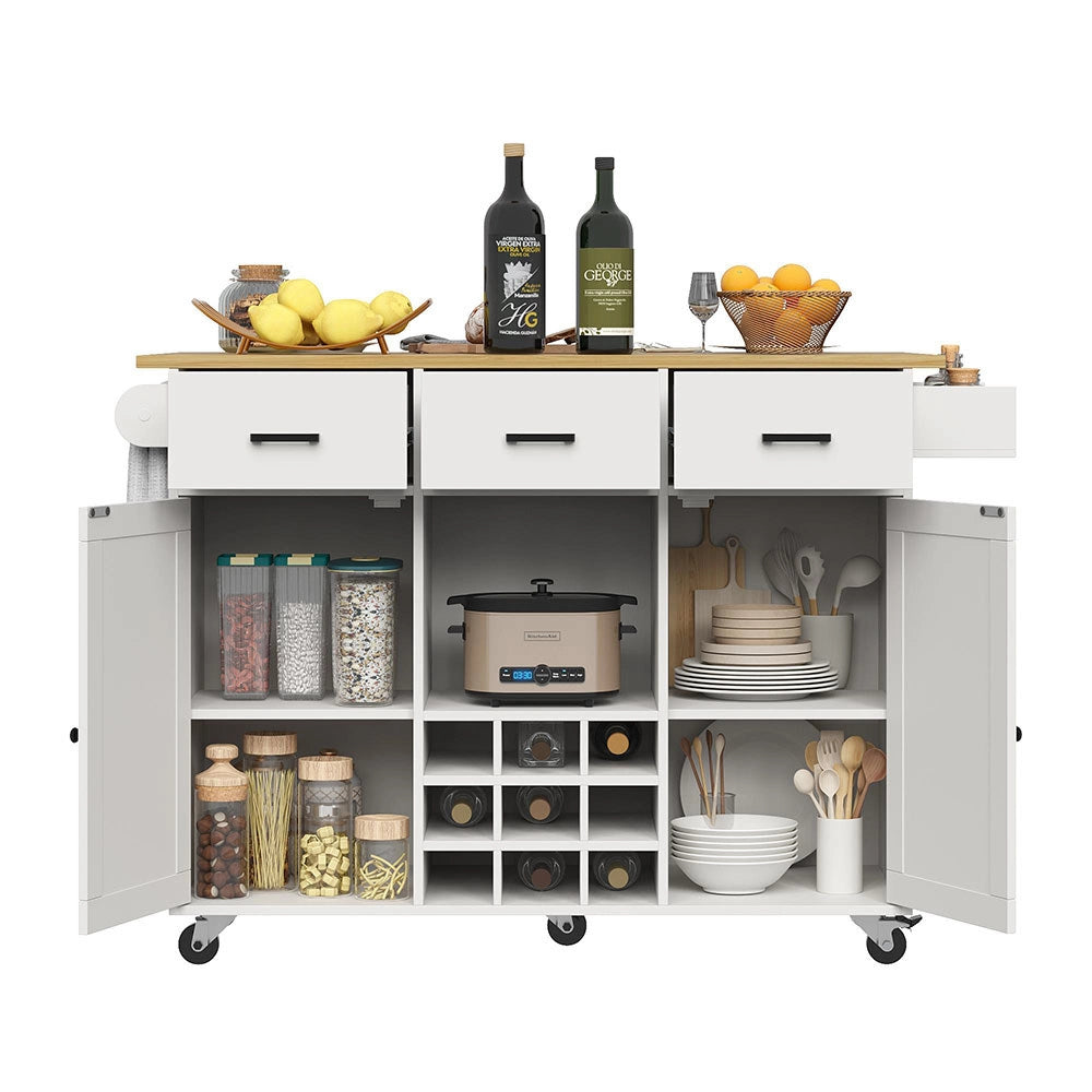 Carrello servizio - Xylo - piano lavoro porta-spezie bianco