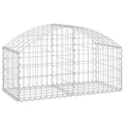 Cesto gabbione recinzione a gabbia muro di contenimento ad arco 100 x 50 x 40/60 cm ferro zincato argento 02_0039967