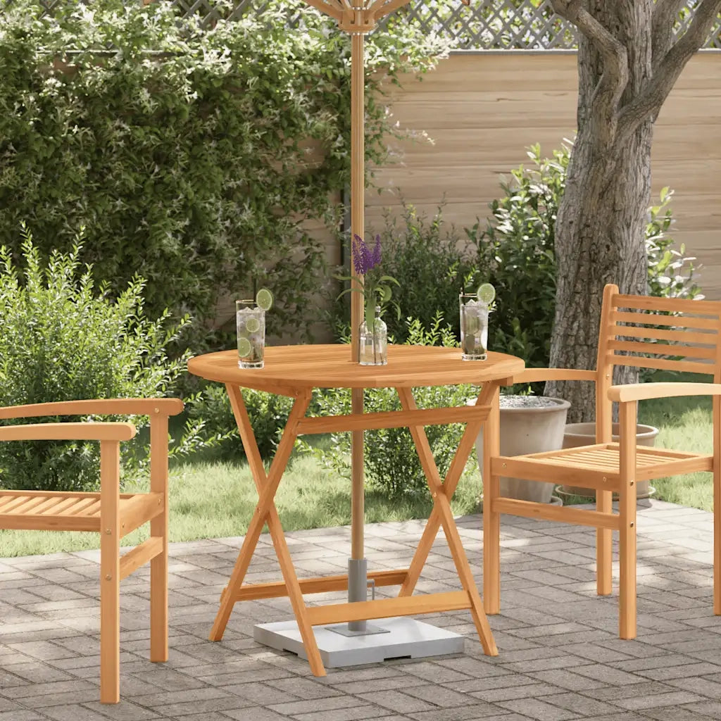 Tavolo da Giardino Pieghevole Ø90x75cm Massello di Eucalipto 312456