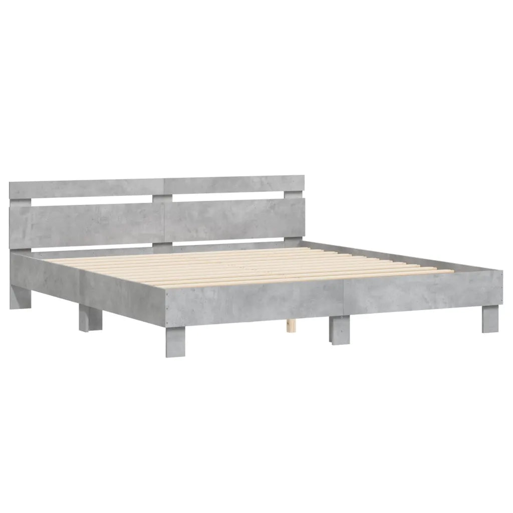 Giroletto Testiera Grigio Cemento 200x200 cm Legno Multistrato 3207395