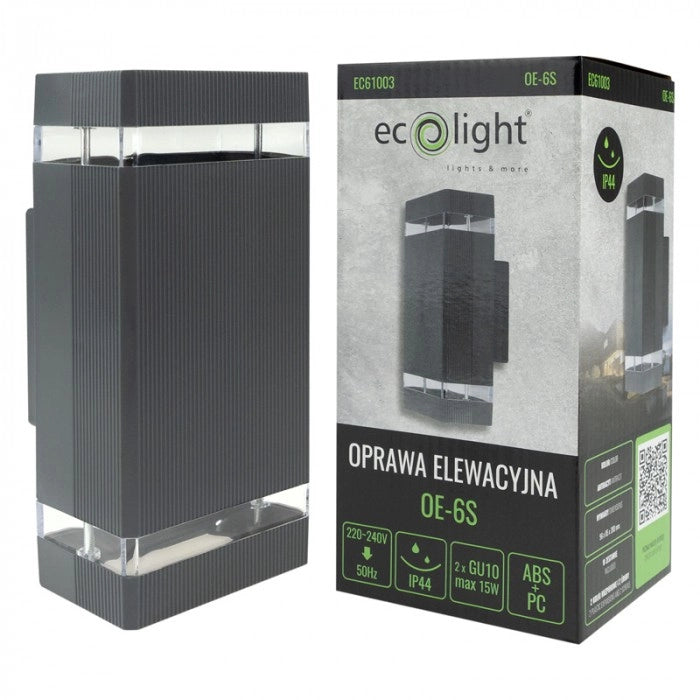 Applique esterna moderna antracite 2xGU10 IP44 Ecolight