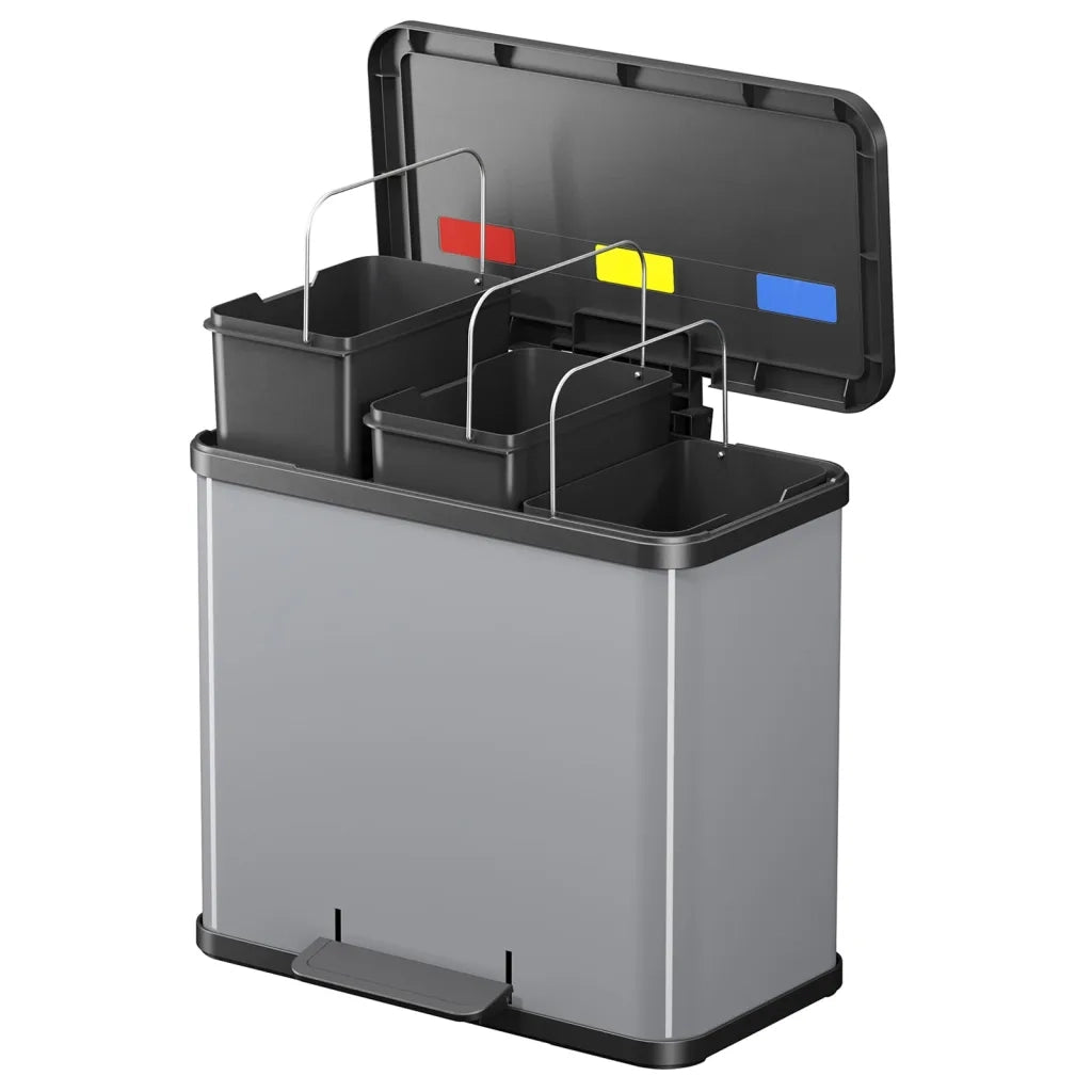Hailo Pattumiera a Pedale Oko Trio Plus L 3x9 L Argento 0633-230 415434