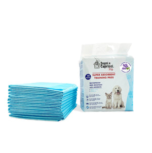 Set 10 Tappetini Assorbenti Profumo Lavanda 60x60 cm in Poliestere Bianco/Azzurro