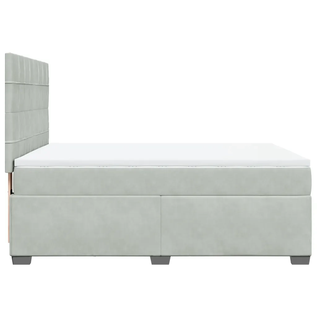 Giroletto a Molle con Materasso Grigio Chiaro 140x200cm Velluto 3290930