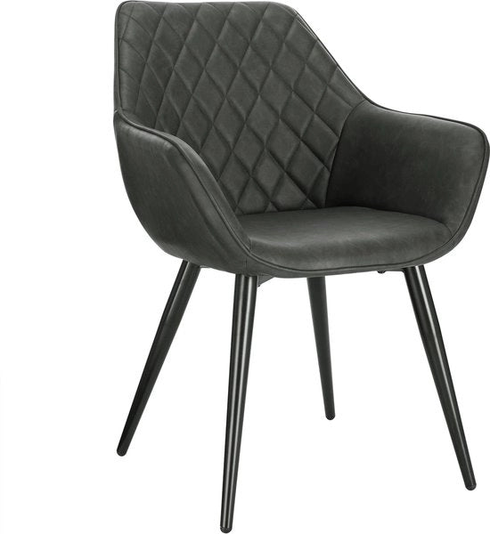 Sedia di lusso - Sedia da ufficio - Divano - Sedia - Sedia da soggiorno di lusso - Sedia da salotto - Antracite - Pelle in pelle artigianale