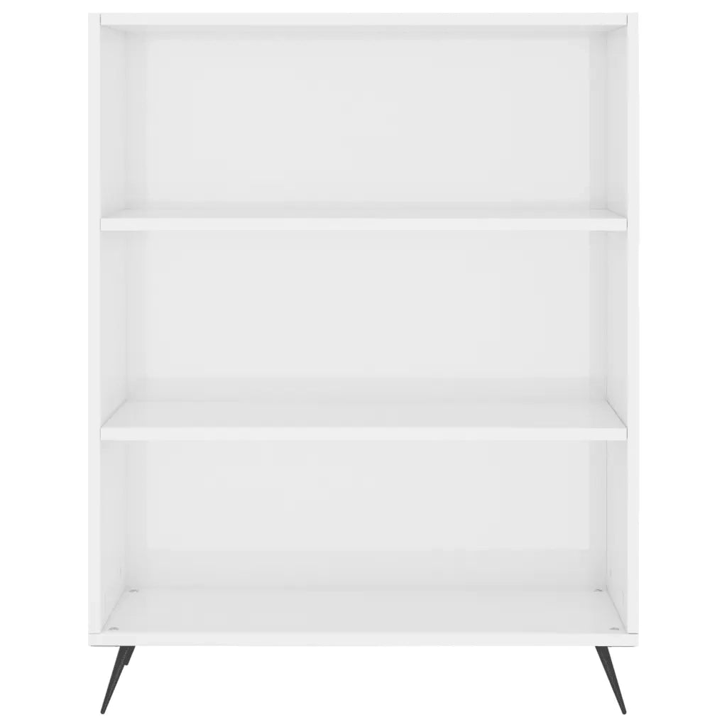 Libreria Bianco Lucido 69,5x32,5x90 cm in Legno Multistrato 828334
