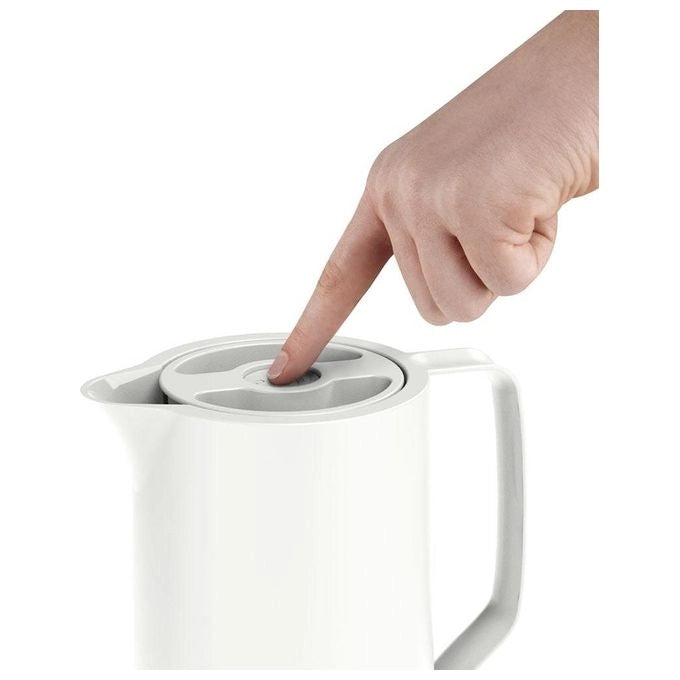 Emsa N4170400 Motiva Caraffa Termica Quick Press 1000 ml doppia parete in vetro colore Bianco