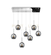 SOSP. CROMO RETTANGOLARE 7 LUCI VETRI TUTTI PICCOLO CROMO 1155CR-S7 RP-CR