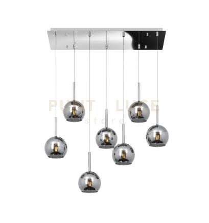 SOSP. CROMO RETTANGOLARE 7 LUCI VETRI TUTTI PICCOLO CROMO 1155CR-S7 RP-CR