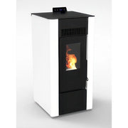 Stufa a Pellet Ventilata 6,90 kW Bianco per 197 m³, 5 Stelle, Modello Efesto