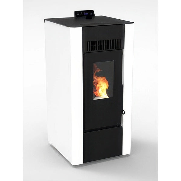 Stufa a Pellet Ventilata 6,90 kW Bianco per 197 m³, 5 Stelle, Modello Efesto