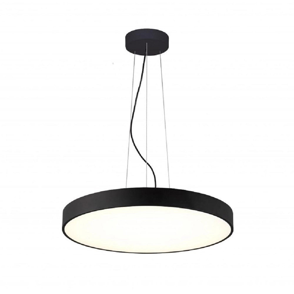 Trade Shop - Lampadario Pendente Cerchio 60cm Led 65w Lampada Up Down Moderna 2 Temperature Luce - Nero