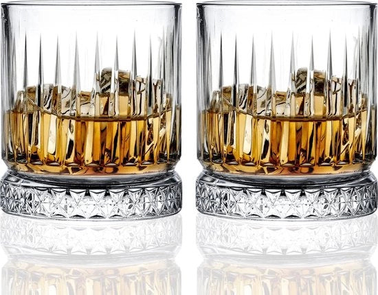 Set di Whisky di Vetro 355 ml da 2 pezzi - 100% Libero da Piombo - Base Pesante - Whisky di Scozia e Irlanda