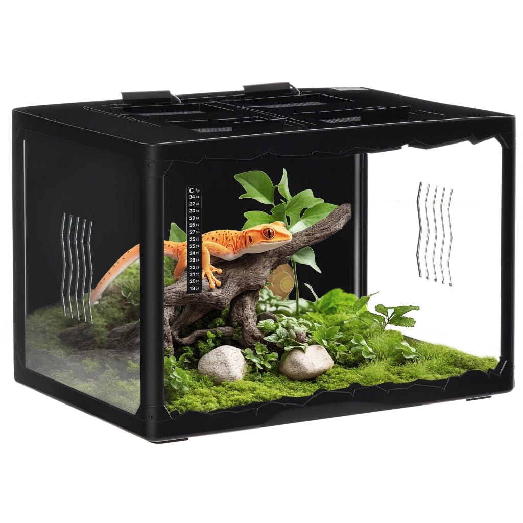Terrario per Tartarughe di Terra e Rettili ¨C zephmum ¨C Nero, 60x40x40.5 cm