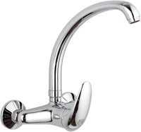 Rubinetto lavello a murocon leva frontale e bocca alta girevole - serie ten