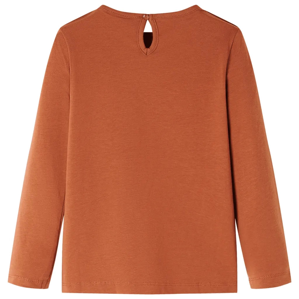 Maglietta da Bambina a Maniche Lunghe Cognac 140cod mxl 84380