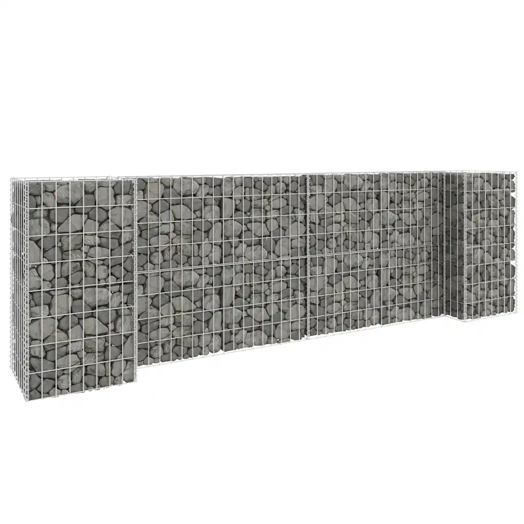 Gabbione Fioriera | Cassetta per fiori | Vaso ad "H" in Filo di Acciaio 260x40x80 cm