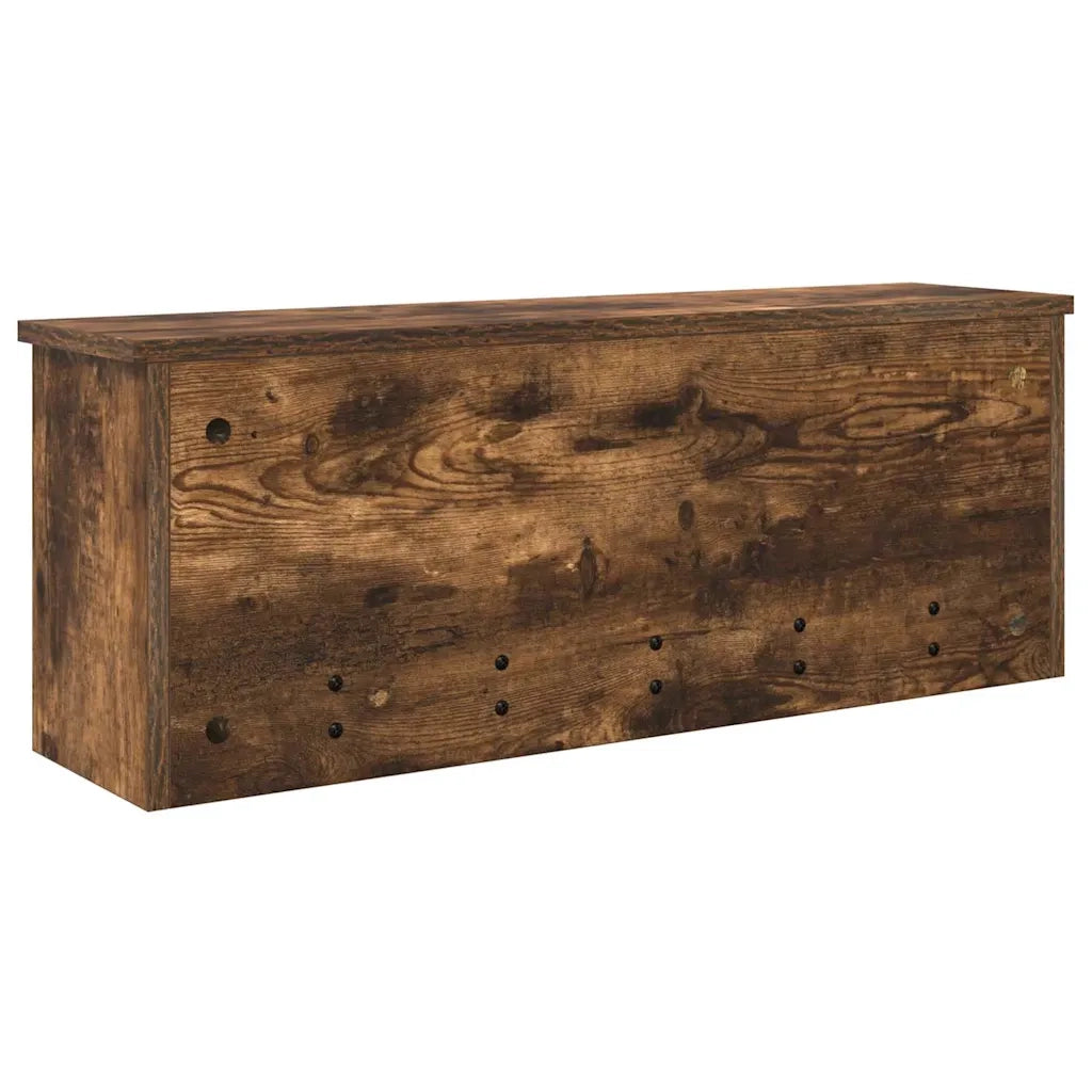 Appendiabiti a muro con lo scaffale Rovere fum¨¦ 80 x 20 x 30 cm CFW9107519