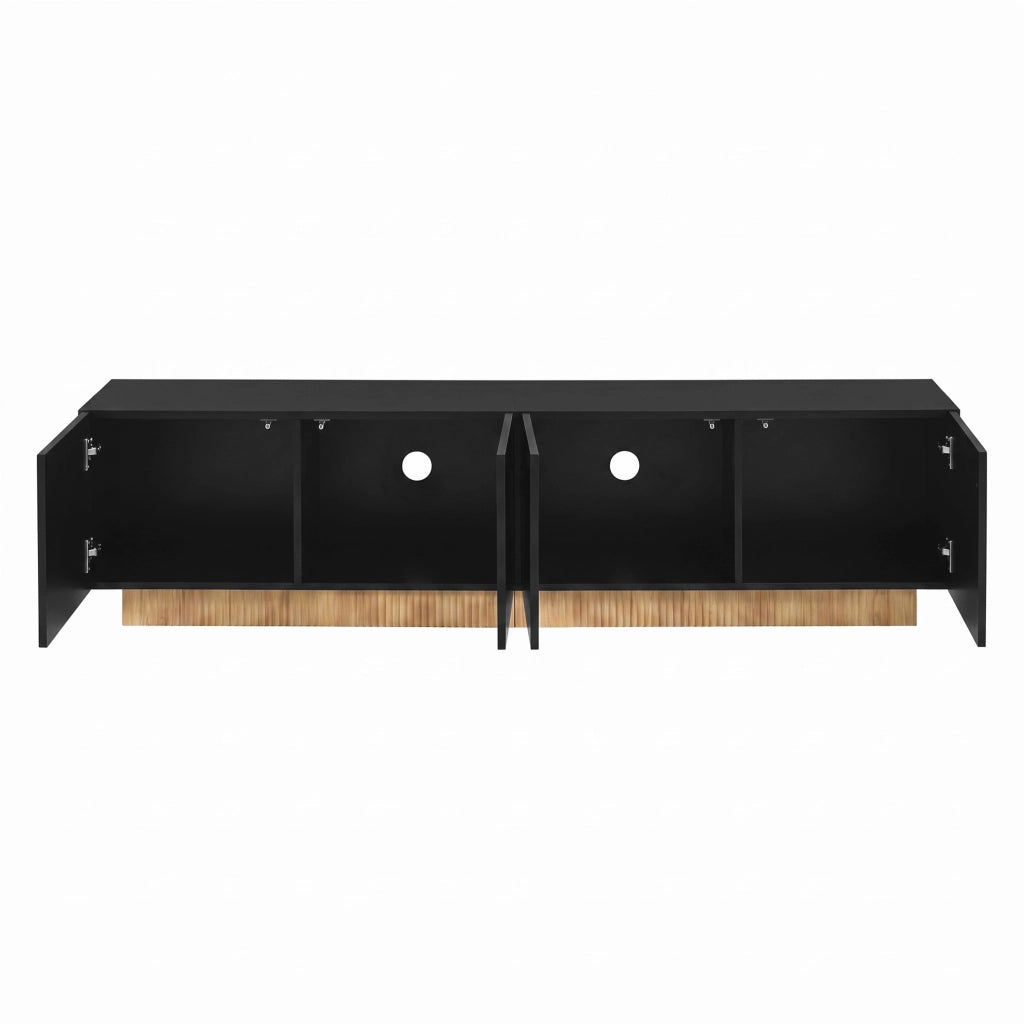 Mobile TV con 4 ante; 4 vani e passacavi - per soggiorno - 170×38×42 cm - nero