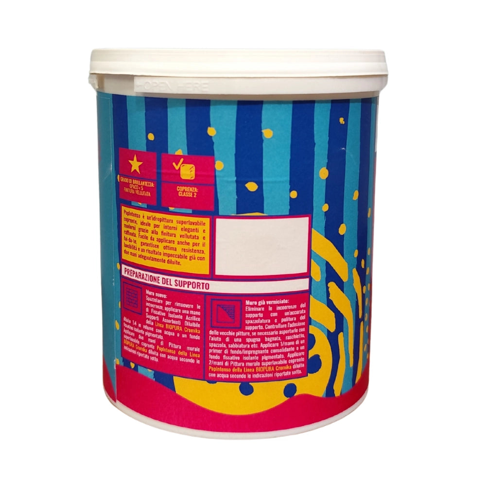 Popintenso palestra e decori interni pittura murale lavabile e coprente cromika *** formato 0,750 lt, colore- rosso m...