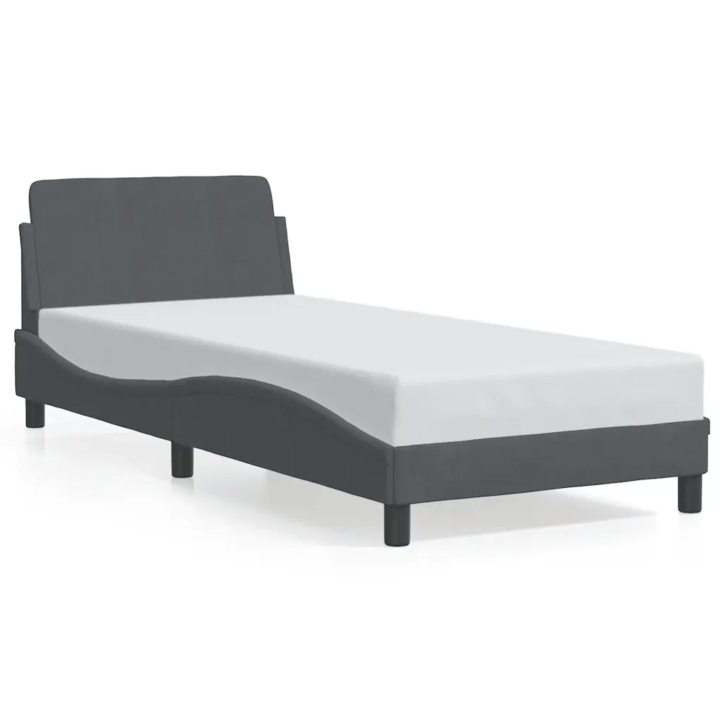 vidaXL Giroletto senza Materasso Grigio Scuro 80x200 cm Velluto