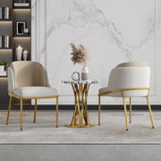 SEDIA da pranzo minimalista Beige in metallo e legno