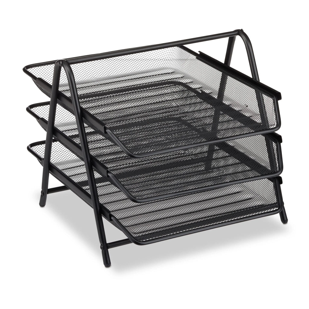 Portadocumenti classificatore pratico da scrivania 27 x 29,5 x 35,5 cm in metallo nero 13_0006793