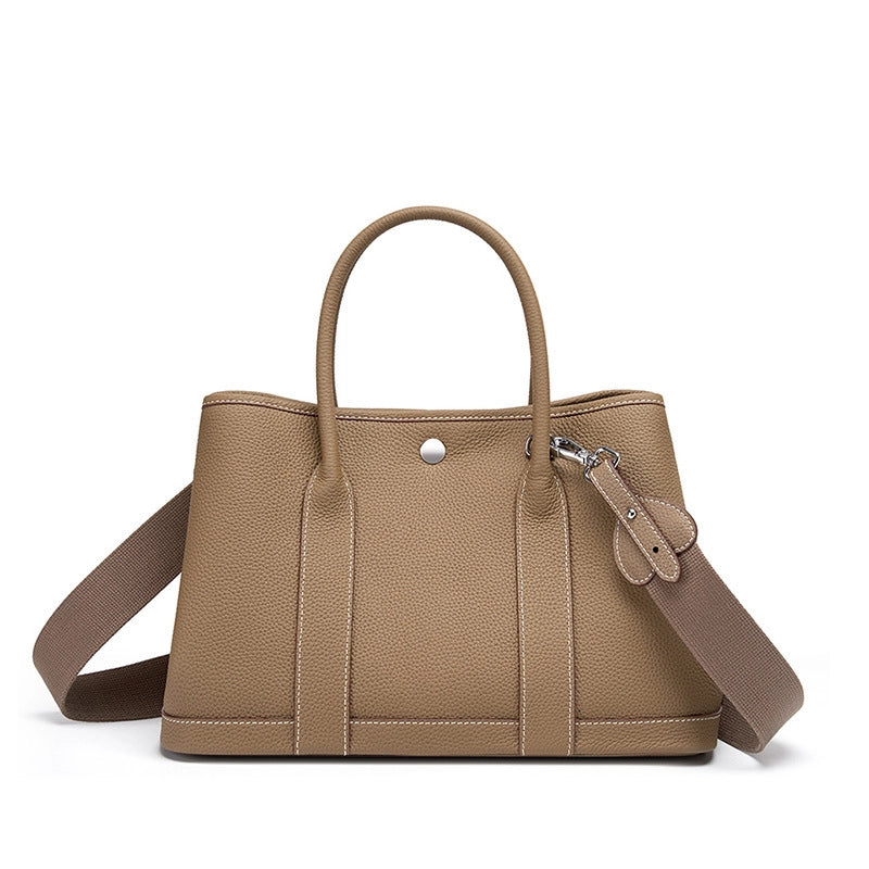 Borsa tote da donna in vera pelle, colore bronzo.