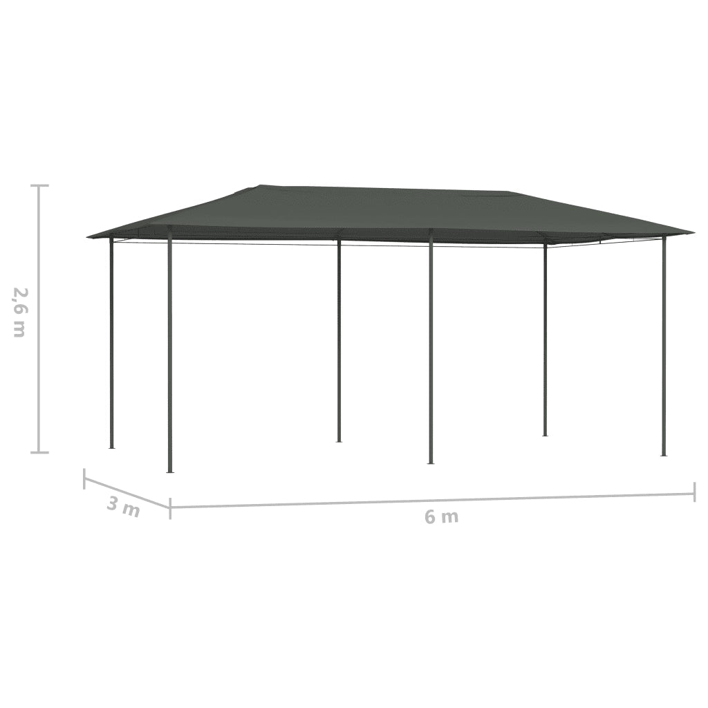 Gazebo 2,98x5,3x2,59 m Antracite 160 g/m² 313622