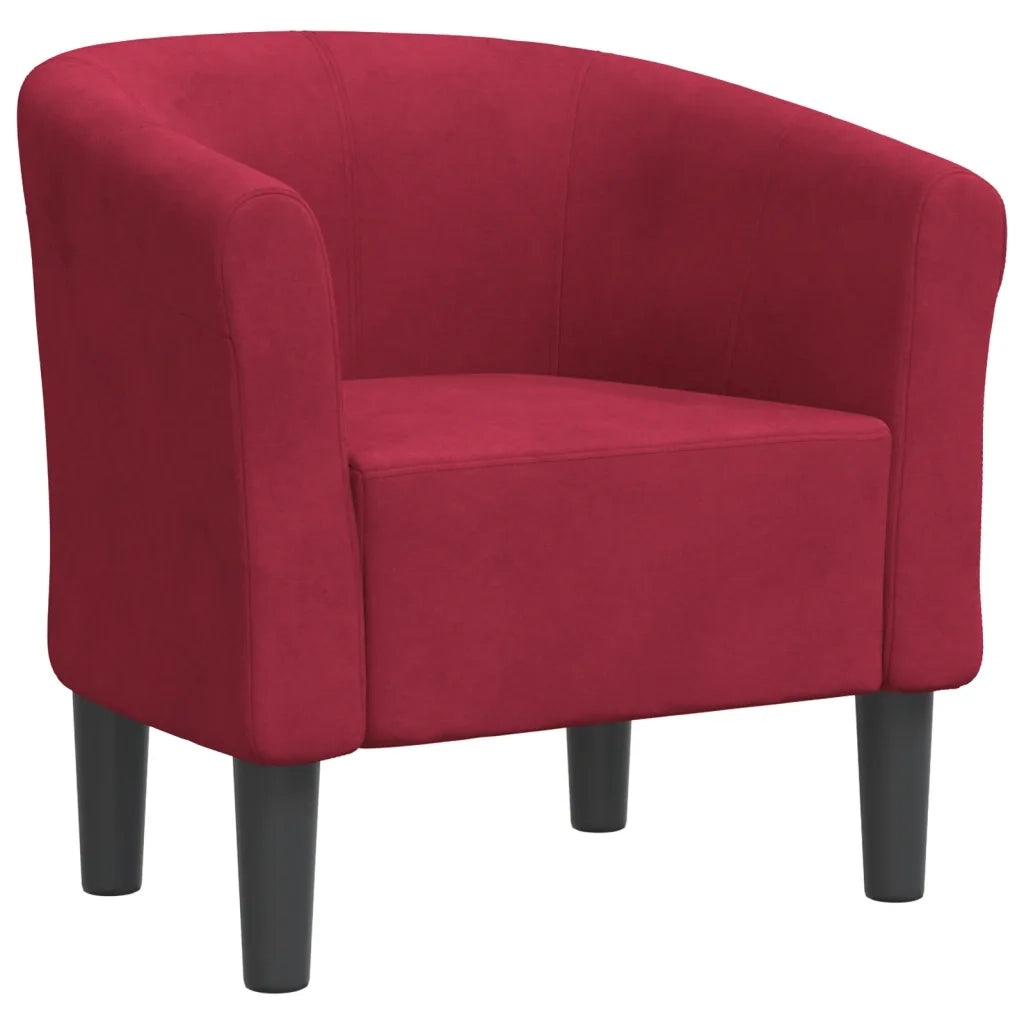 Divano Sedia-Poltrona Cabriolet Rosso Vino in Velluto 121953