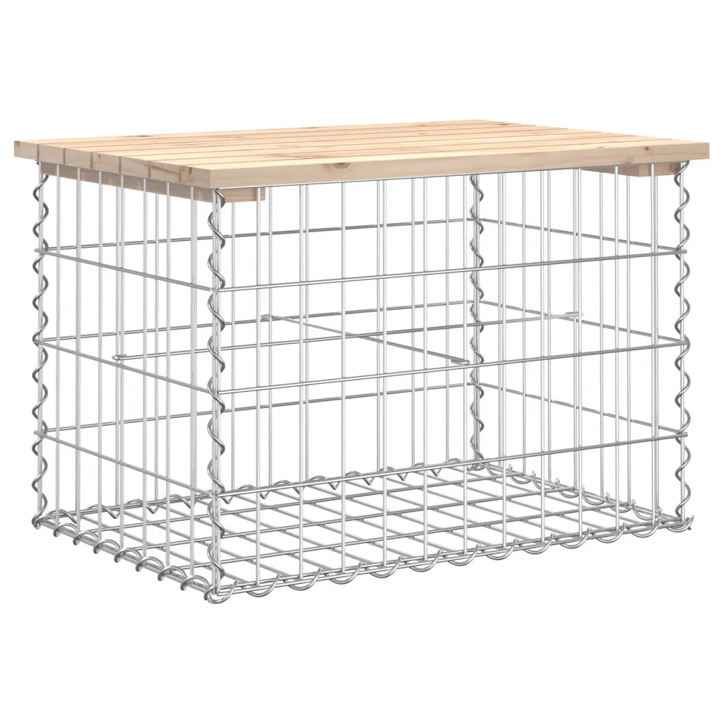 Panca Giardino Design Gabbione-Sgabello-Panca da esterno 63x44x42 cm Legno Massello Pino