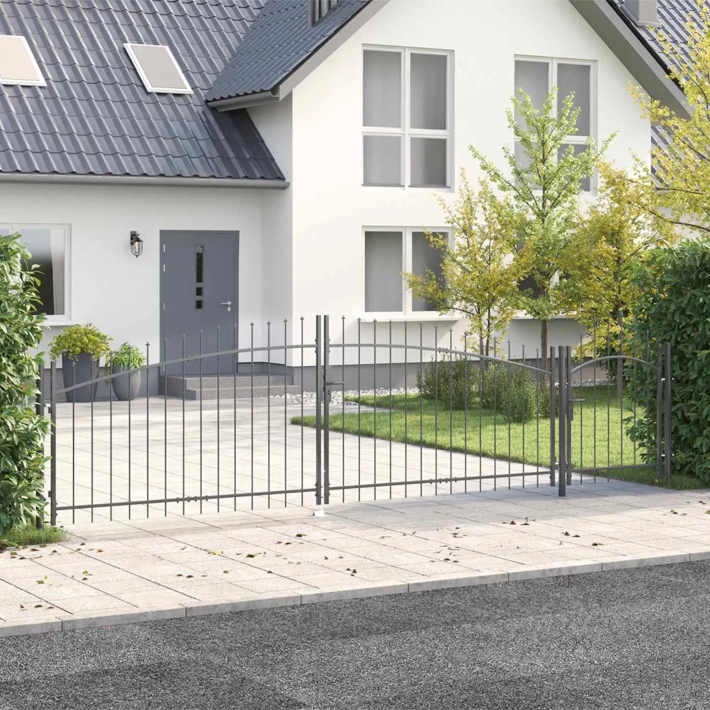 Cancello da giardino Woerden Grigio 100 x 500 cm Acciaio 42008917