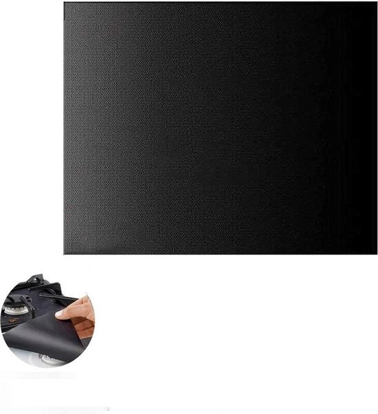Piastra di protezione in silicone per piastra elettrica - Sottopiatto antiaderente - 52 x 78 cm nero