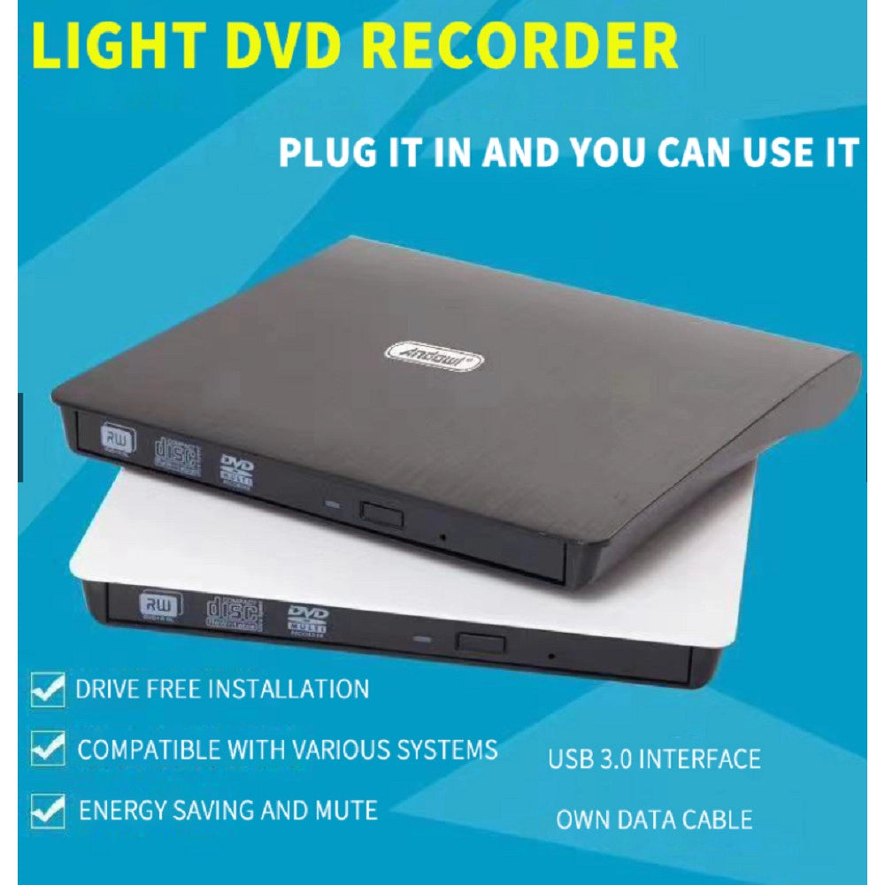 Trade Shop - Lettore Masterizzatore Dvd-rw Esterno Per Desktop Laptop Usb 3.0 Portatile Q-t96 -
