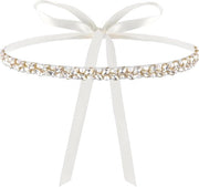 Raccordo di Sposa con Decorazioni di Cristallo e Piume Bianche Manuali per Abiti da Sposa.