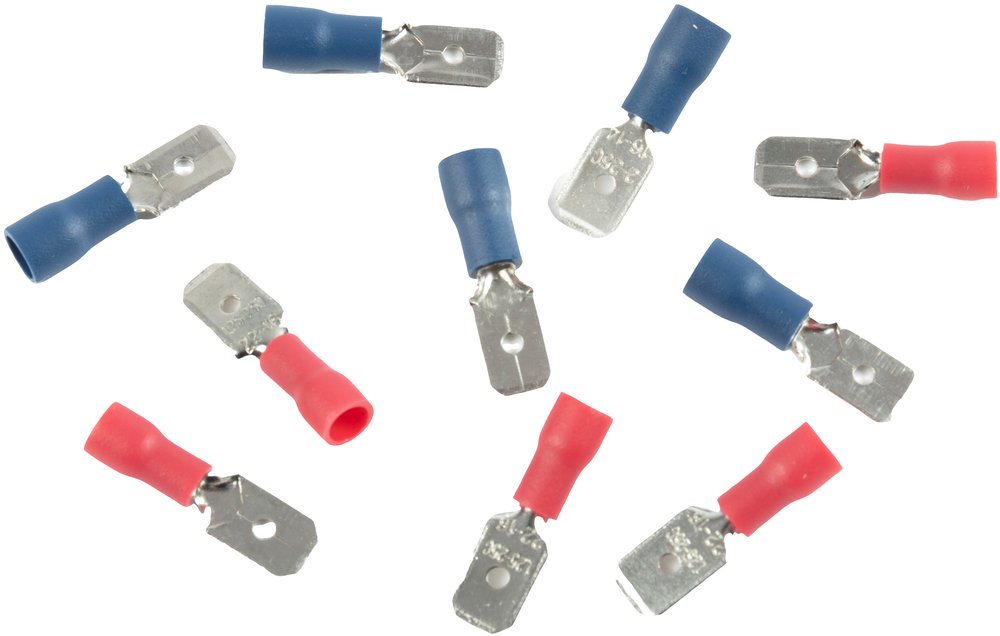 Terminali capicorda maschi da 10 pezzi + 10 copriterminali