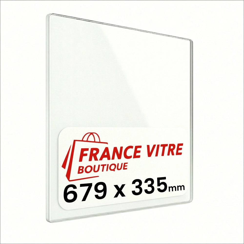 679 x 335 x 4 mm - Vetro per stufa a legna - vetro camino di ricambio - vetro per caminetto resistente al fuoco - France Vitre
