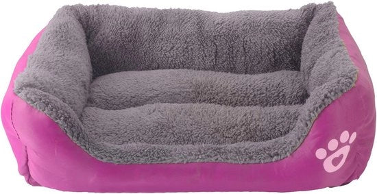 Letto per cani e gatti, cuscino morbido e coperte, letto confortevole per animali domestici (rosa-rossa)