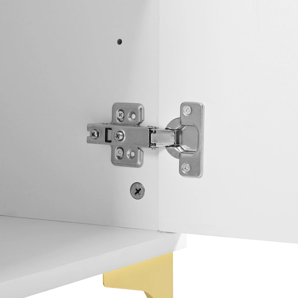 Credenza con 2 ante e 2 cassetti - per soggiorno - in MDF - 80x35x79.5 cm - bianco