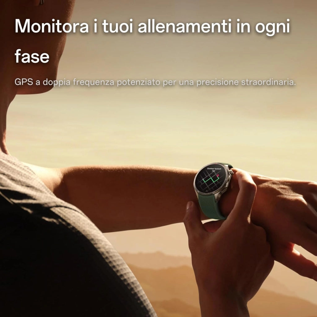 Orologio Smart Watch 3, Cinturino 22 mm, Display LTPO 1,5", Ricarica Rapida, Autonomia 120 ore, 100 Modalità Sport, Monitoraggio GPS a doppia frequenza, Controllo Salute 60 Secondi, Titanio