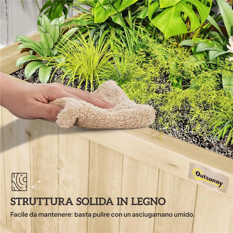 FIORIERA DA GIARDINO CON TRALICCIO PER PIANTE RAMPICANTI, 90X45X183 CM, LEGNO NATURALE