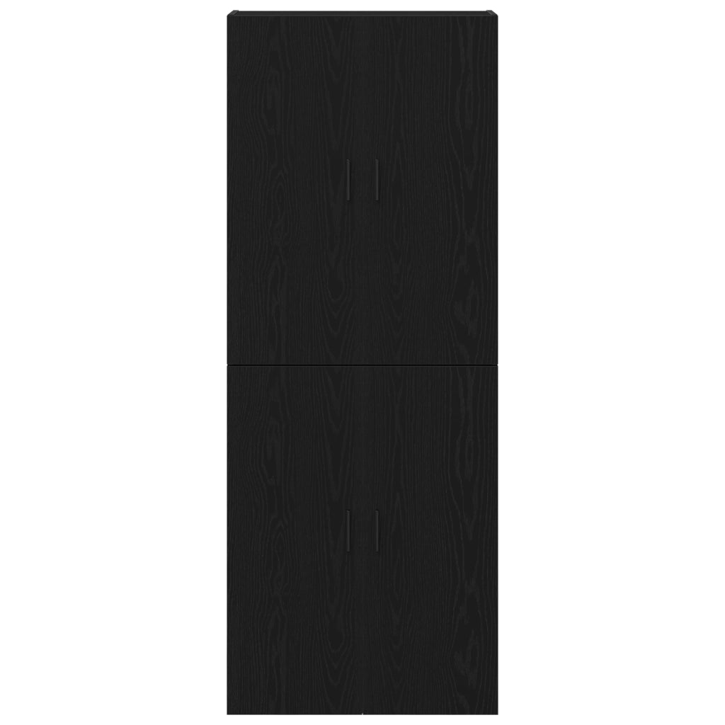 Cabinetti  2 pcs Nero Rovere 69,5x34x180 cm Legno ingegnerizzato