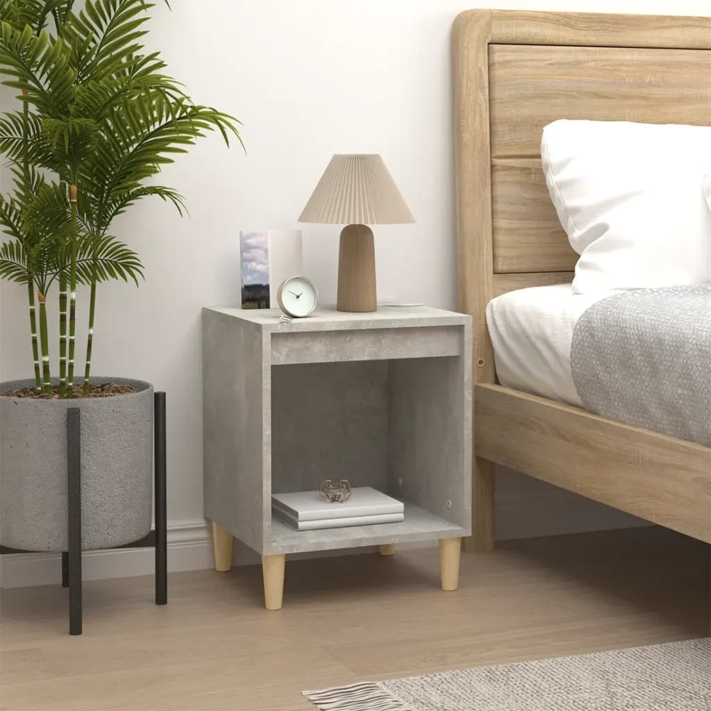 Comodini 2 pz-Set di 2 Tavolino da notte Grigio Cemento 40x35x50 cm 462268
