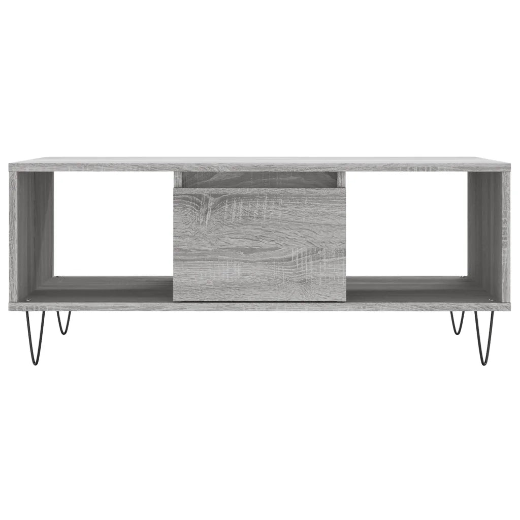 Tavolino Salotto-Tavolino da soggiorno-Tavolo Grigio Sonoma 90x50x36,5 cm Legno Multistrato 285691